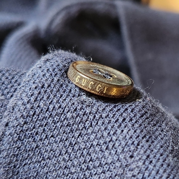 GUCCI Navy Blue Collared Polo Short Sleeve Shirt Size XL- New with Tag - Picture 7 of 13